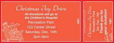 Sleigh Ride Full Color Ticket with Text