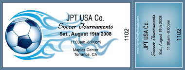 Flaming Soccer Ball Full Color Ticket