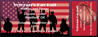 Soldier Silhouettes Full Color Ticket