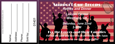 Soldier Silhouettes Full Color Raffle Ticket
