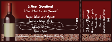 Sophisticated Wine Bottle Full Color Ticket