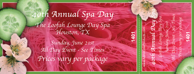 Spa Day Full Color Ticket