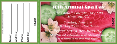 Spa Day Full Color Raffle Ticket