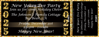 Sparkling New Year Full Color Ticket