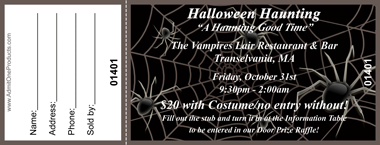 Spider Webs Full Color Raffle Ticket