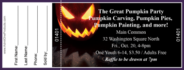 Spooky Jack O&#039;Lantern Full Color Raffle Ticket with Text