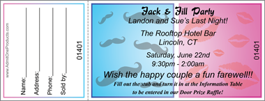 Staches and Kisses Full Color Raffle Ticket