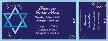 Star of David Full Color Ticket with Text