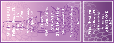 Stylized Wine Setting Full Color Ticket