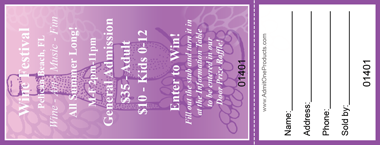 Stylized Wine Setting Full Color Raffle Ticket