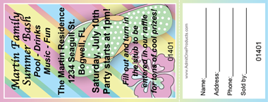 Summer Stripes Full Color Raffle Ticket
