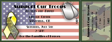 Support the Troops Full Color Ticket