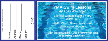 Swimming Pool Full Color Raffle Ticket