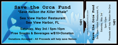 Swimming Whale Full Color Ticket