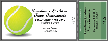 Tennis Ball Full Color Ticket