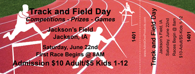 Track and Field Full Color Ticket