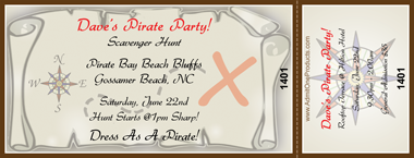 Treasure Map Full Color Ticket