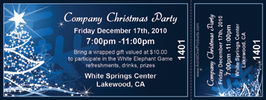 Christmas Tree of Light Full Color Ticket with Text