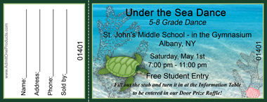 Under the Sea Full Color Raffle Ticket