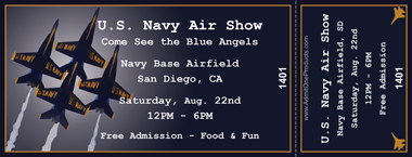 US Navy Planes Full Color Ticket