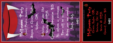 Halloween Vampire Full Color Ticket
