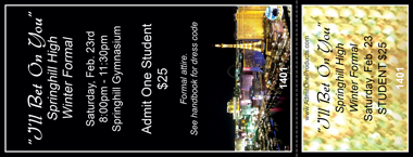 Vegas Lights Full Color Ticket