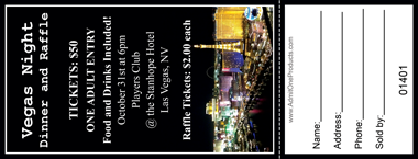 Vegas Lights Full Color Raffle Ticket