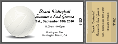 Volleyball Full Color Ticket