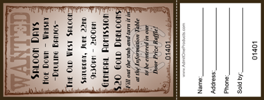 Wanted Sign Full Color Raffle Ticket