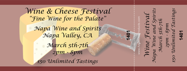 Wine and Cheese Full Color Ticket