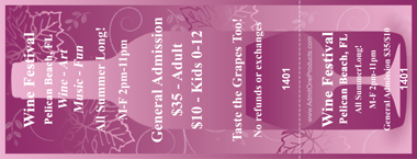 Wine Cutouts Full Color Ticket