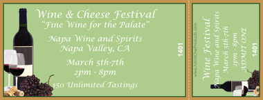 Wine Festival Wine Setting Medium Souvenir Ticket