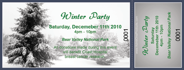 Winter Wonderland Full Color Ticket with Text