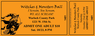 Witch 2 Medium Full Color Ticket with Text