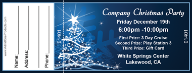 Christmas Tree of Light Full Color Raffle Ticket with Text