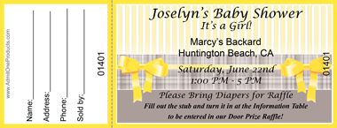 Yellow Wrapping Full Color Raffle Ticket