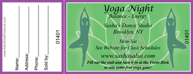 Yoga Poses Full Color Raffle Ticket