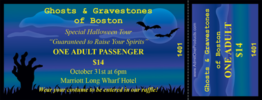 Zombie Hand Full Color Ticket with Text