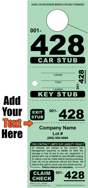 Stub ID HT-428 - 4 part Custom Hang Tag - Text Only