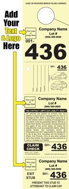 Vehicle Front HT-436 - 4 part Custom Hang Tag - Logo and Text