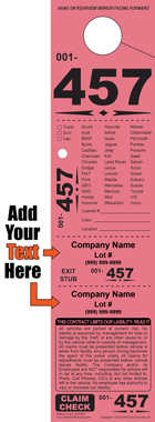 Diamond HT-457 - Vehicle List 4 part Custom Hang Tag - Text Only
