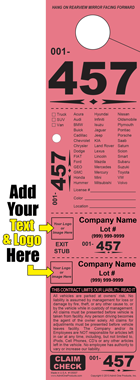 Diamond HT-457 - Vehicle List 4 part Custom Hang Tag - Logo/Text