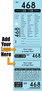 Retro 468 - 4 Part Custom Valet Ticket - Logo Only