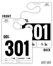 Large Auto Service Dispatch Tags - 3 Digits/B-W AST-301