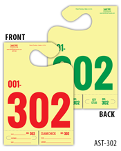 Large Auto Service Dispatch Tags - 3 Digits/Red-Green AST 302