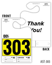 Large Auto Service Dispatch Tags - 3 Digits/Thank You AST-303