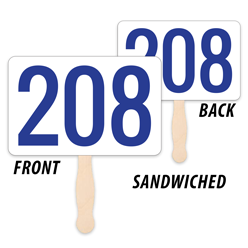 Blue Numbers Bid Paddle - 2-sided