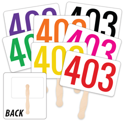 Color Numbers Bid Paddle - 1-sided