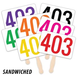 Color Numbers Bid Paddle - 2-sided