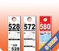 Stock 5 Part Valet Hang Tags